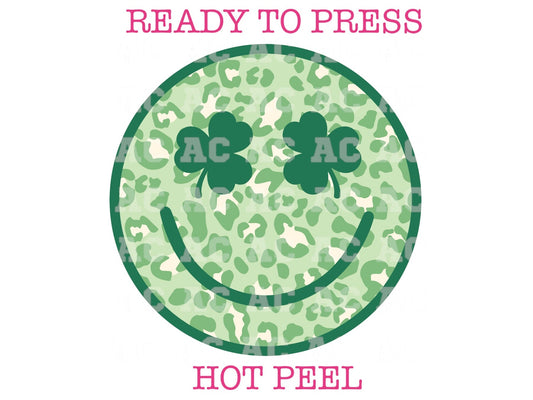Clover Happy Face St. Patrick's Day DTF TRANSFER