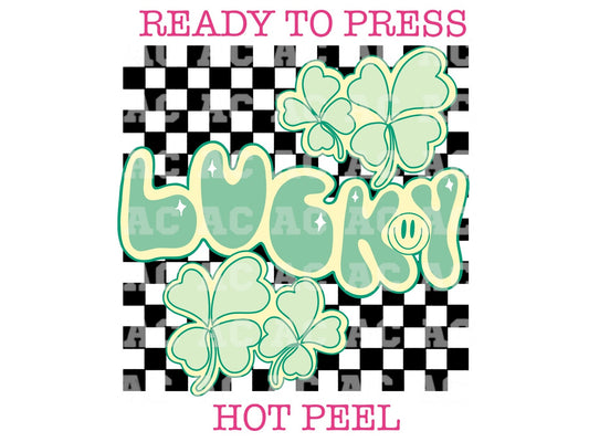 Lucky Checkered St. Patrick's Day DTF TRANSFER
