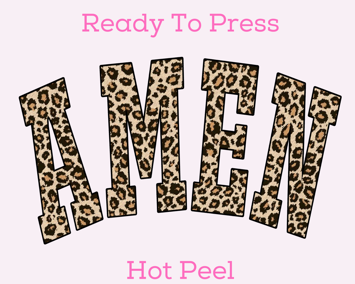 Leopard Print Amen Religious Easter DTF TRANSFER or UV DTF STICKER or UV DTF STICKER