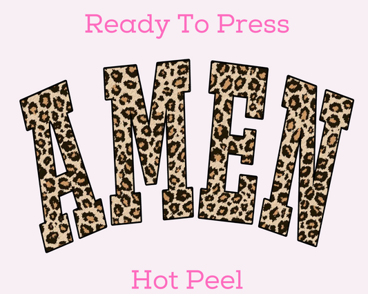 Leopard Print Amen Religious Easter DTF TRANSFER or UV DTF STICKER or UV DTF STICKER