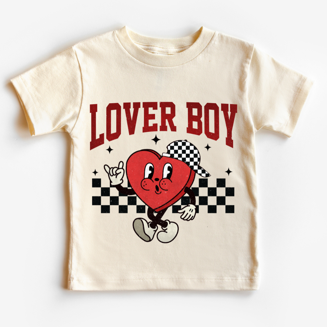 Lover Boy Heart Checkered Hat Valentine's Day DTF TRANSFER or UV DTF STICKER