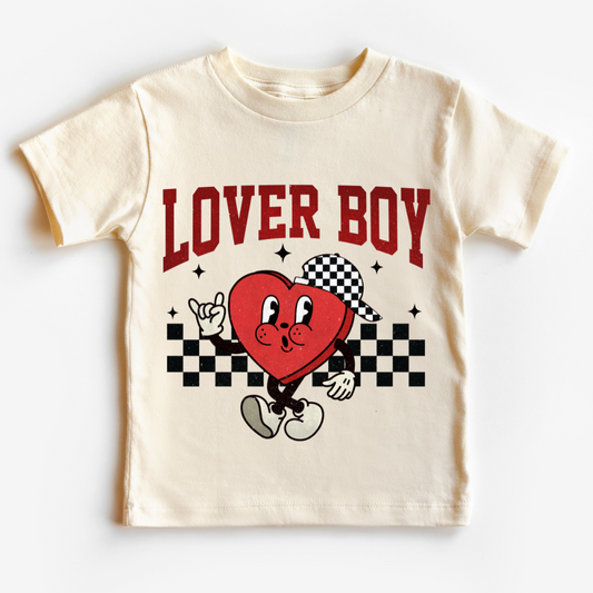 Lover Boy Heart Checkered Hat Valentine's Day DTF TRANSFER or UV DTF STICKER