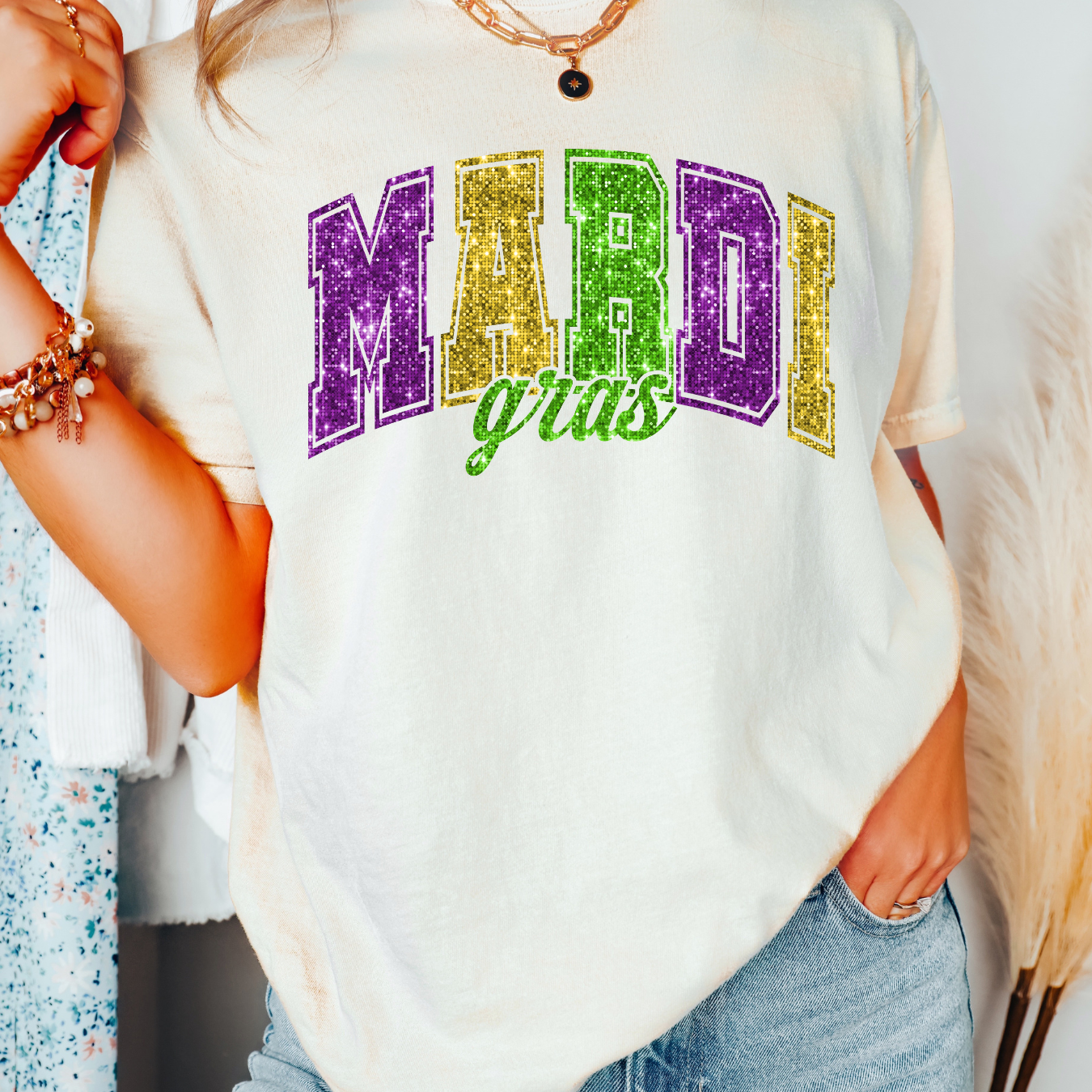 Faux Sequins Mardi Gras (Varsity) Mardi Gras