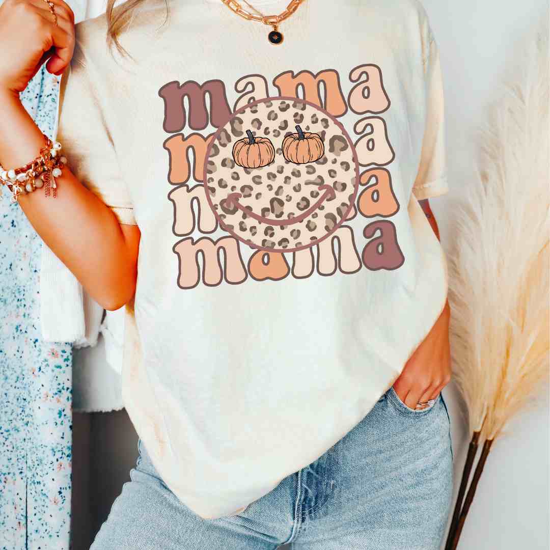 Pumpkin Leopard Mama DTF TRANSFER or UV DTF STICKER DECAL