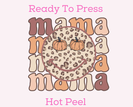 Pumpkin Leopard Mama DTF TRANSFER or UV DTF STICKER DECAL