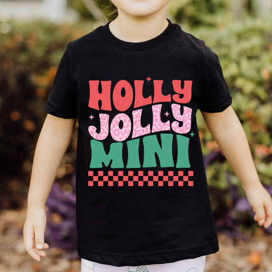Leopard Checkered Holly Jolly Mini Christmas DTF TRANSFER or UV DTF STICKER