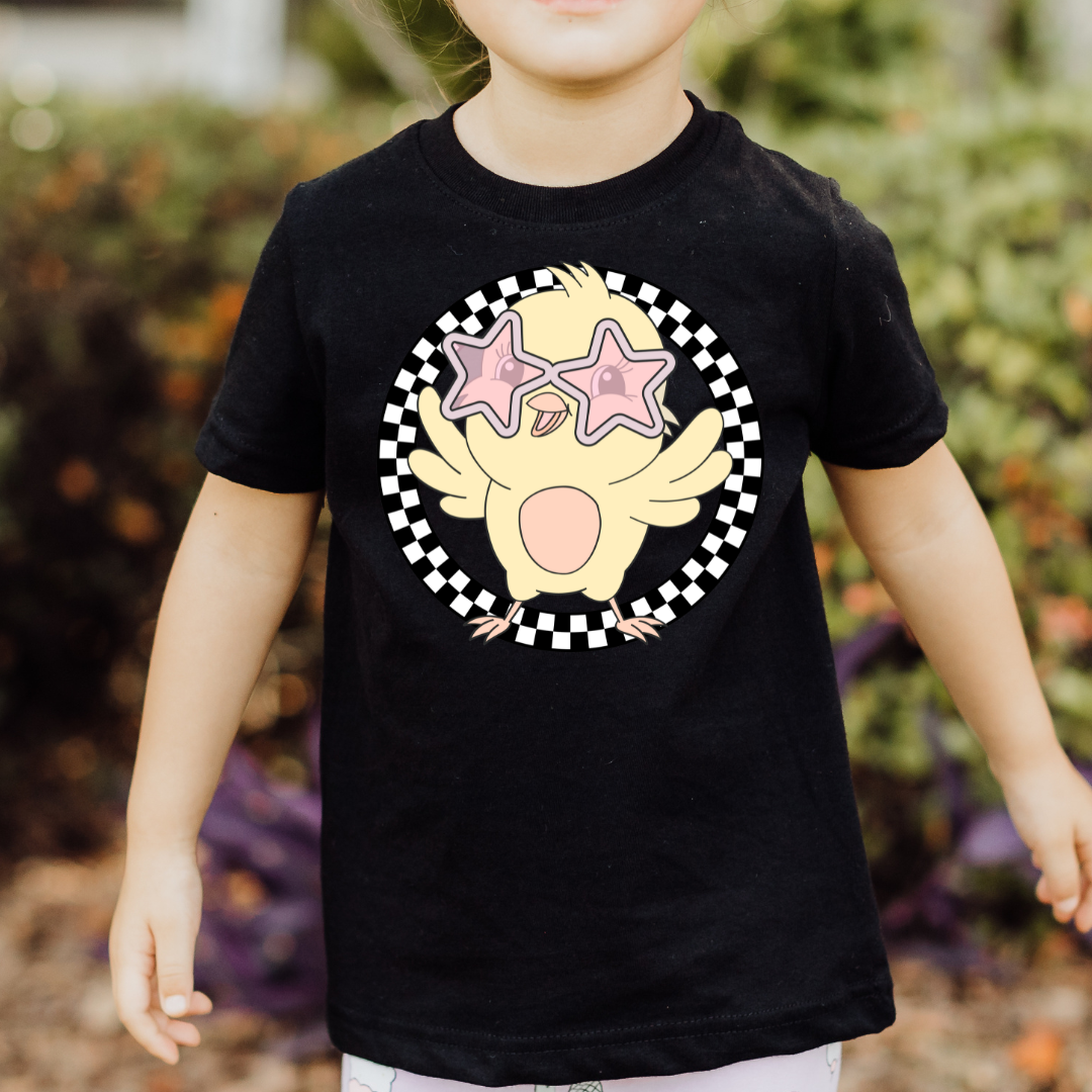 Happy Chick (Checkered) Easter DTF TRANSFER or UV DTF STICKER or UV DTF STICKER