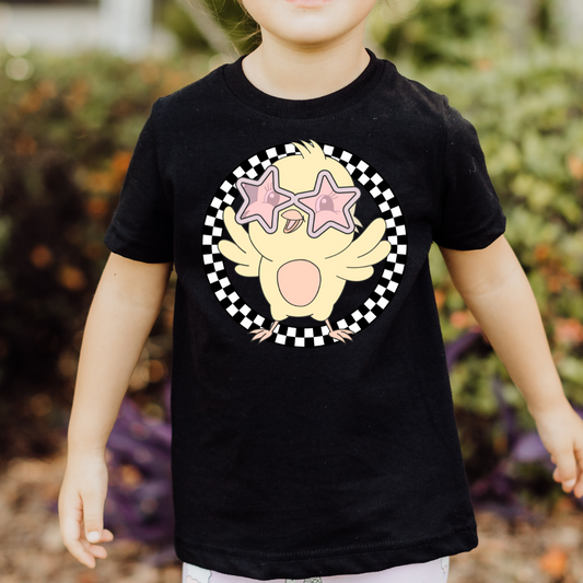 Happy Chick (Checkered) Easter DTF TRANSFER or UV DTF STICKER or UV DTF STICKER