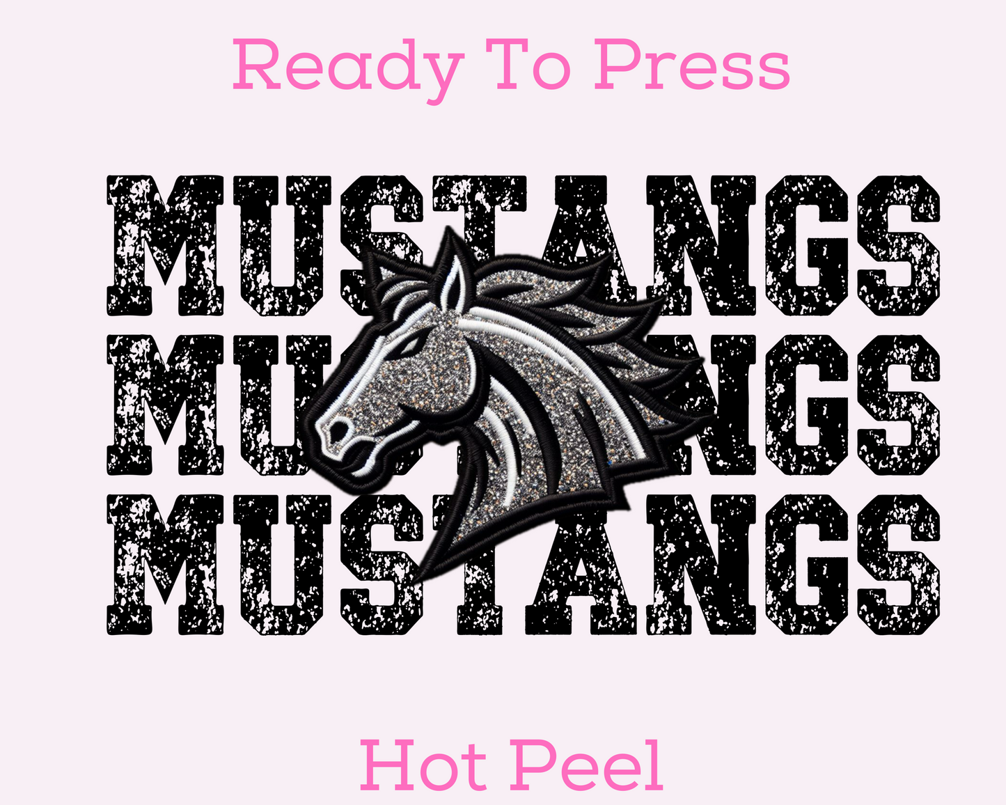 Faux Sequins Mustangs (Distressed) DTF TRANSFER