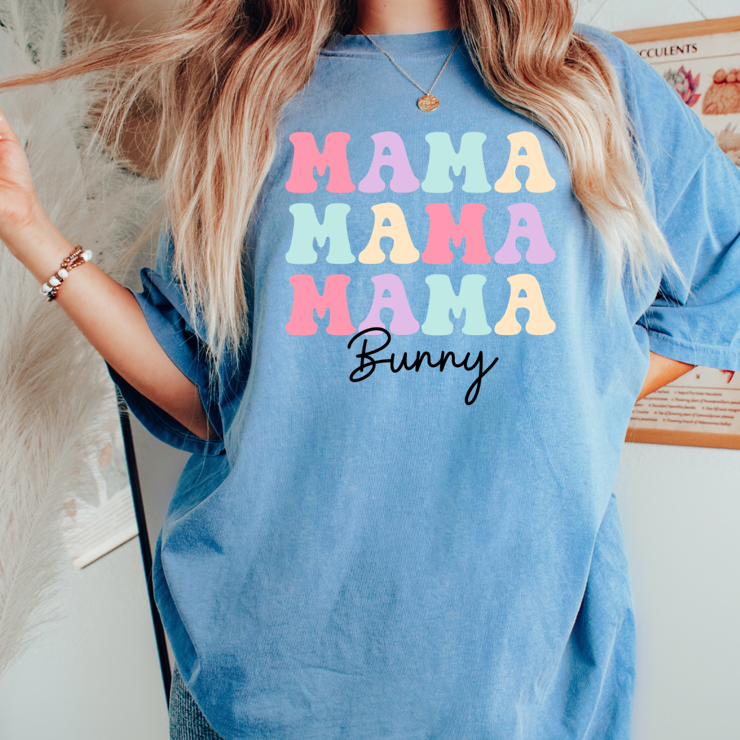 Mama Bunny (Pastel) Easter Mom DTF TRANSFER or UV DTF STICKER