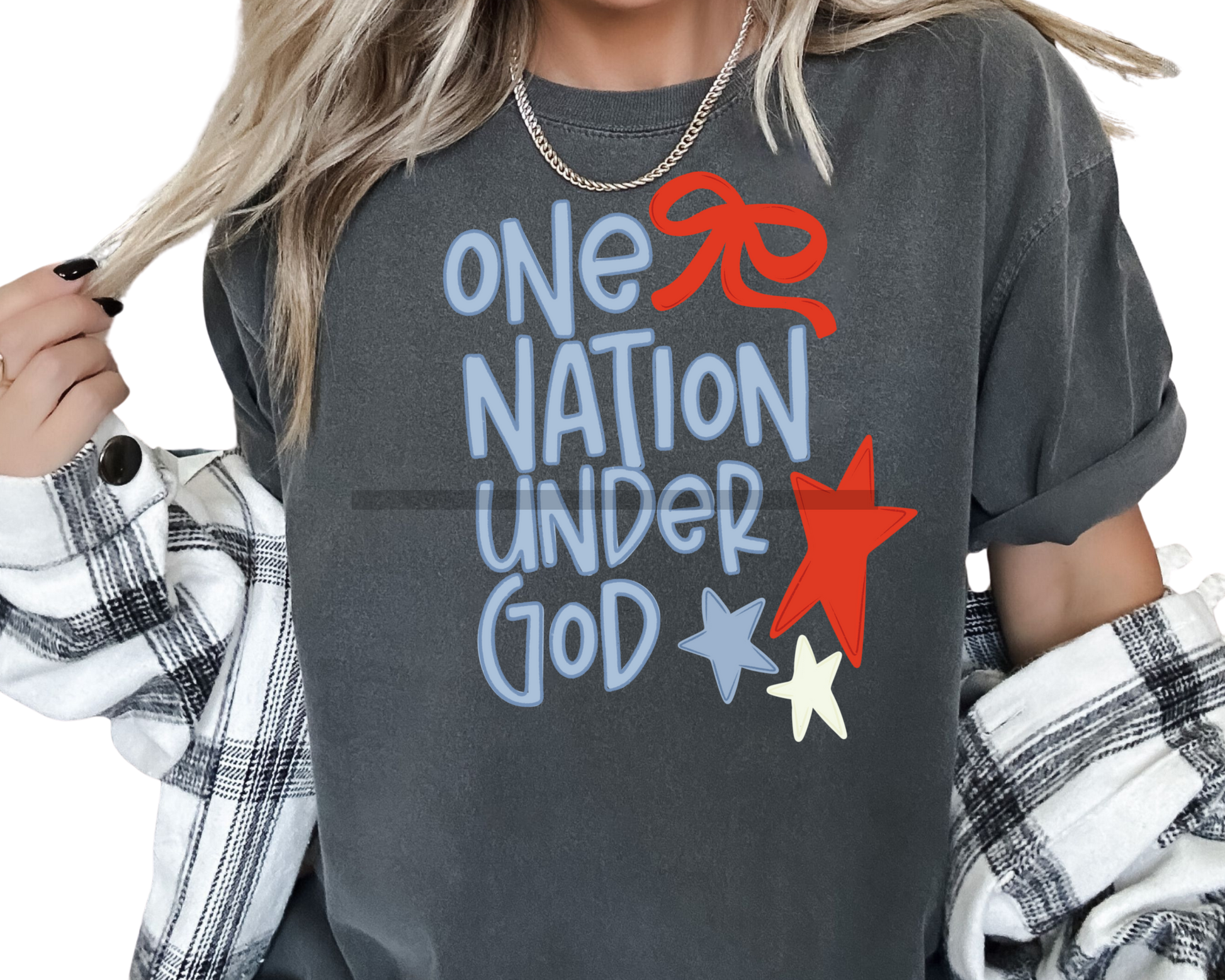 One Nation Under God Patriotic 4th of July DTF TRANSFER