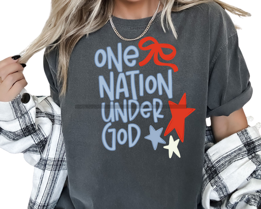 One Nation Under God Patriotic 4th of July DTF TRANSFER