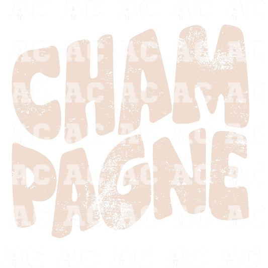 Distressed Champagne (Nude) DTF TRANSFER or UV DTF STICKER DECAL