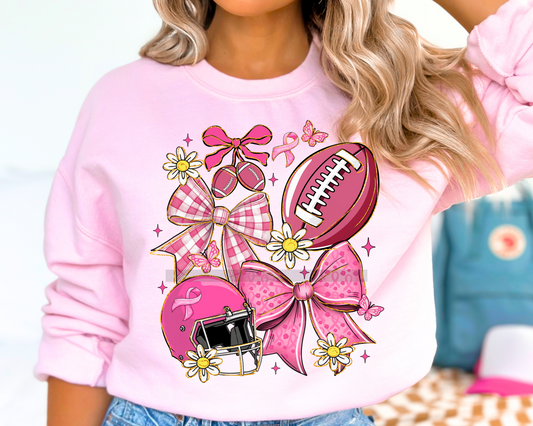 Pink Out Football Breast Cancer Awareness DTF TRANSFER