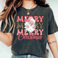 Retro Pink Leopard Merry Christmas DTF TRANSFER or UV DTF STICKER