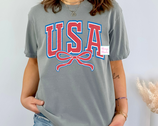 USA bow Coquette Patriotic DTF TRANSFER
