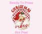 Checkered Retro Christmas Vibes DTF TRANSFER