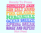 Neon Spring Break DTF TRANSFER or UV DTF STICKER DECAL