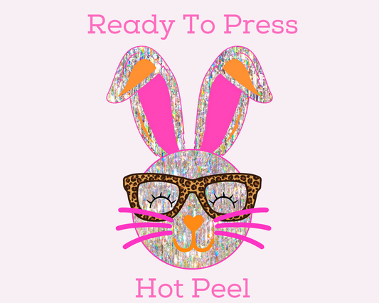 Silver Bunny Easter DTF TRANSFER or UV DTF STICKER