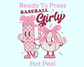 Baseball Girlie Coquette Bow Baseball DTF TRANSFER