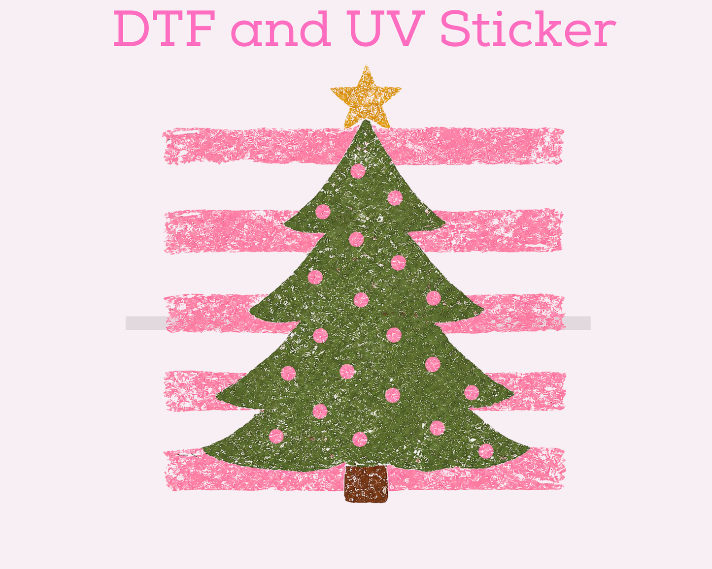 Christmas Tree  Stripes Polka Dot Christmas DTF TRANSFER 