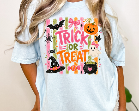 Bat Orange Stripes Polka Dot Halloween DTF TRANSFER