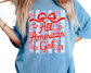 All American Girl Bow Stripes Patriotic 4th of July DTF TRANSFER