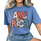 America Doodle (Faux Glitter) Patriotic DTF TRANSFER or UV DTF STICKER