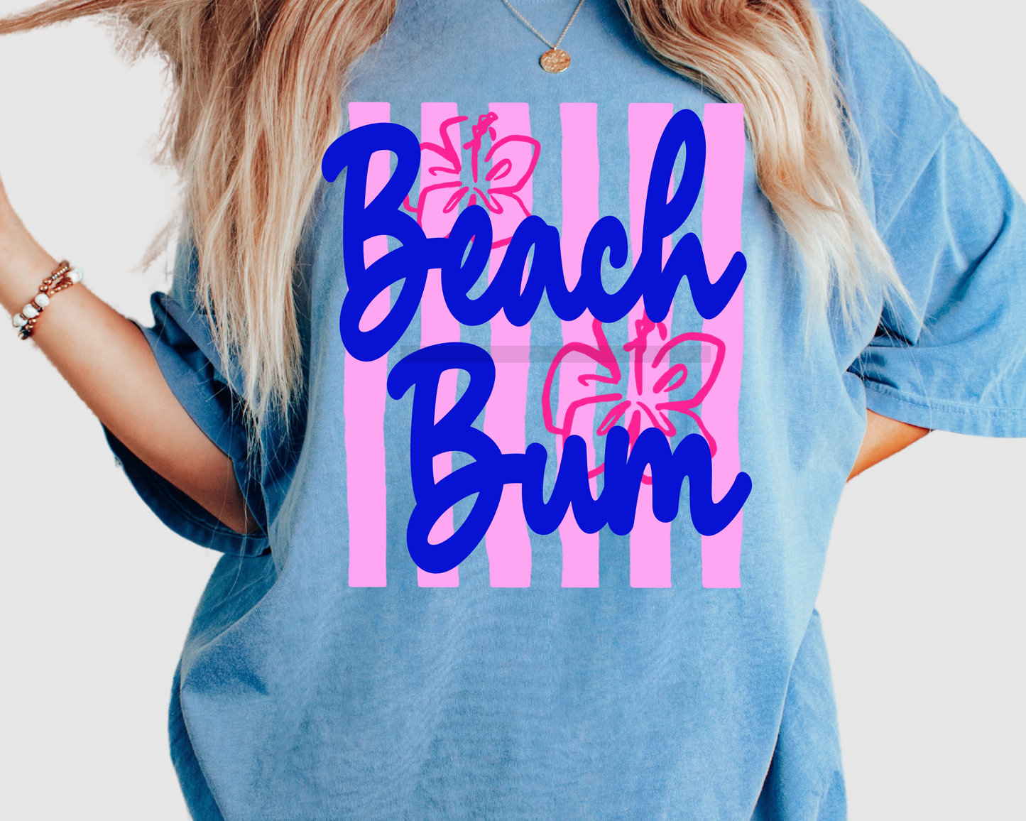 Beach Bum Stripes DTF TRANSFER or UV DTF STICKER