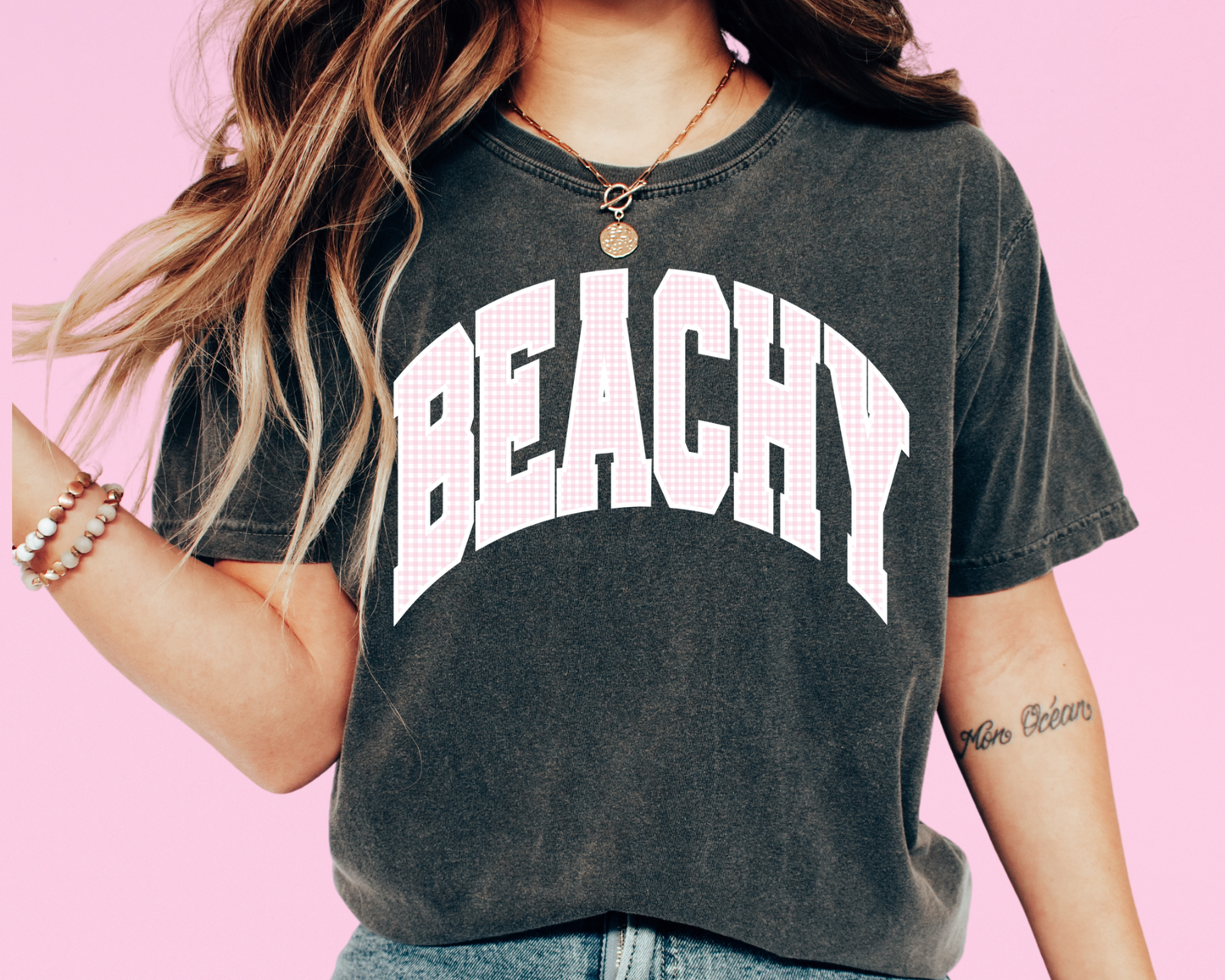 Beachy Varsity Letters DTF TRANSFER or UV DTF STICKER