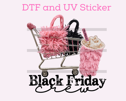 Black Friday Crew Christmas DTF TRANSFER or UV DTF STICKER
