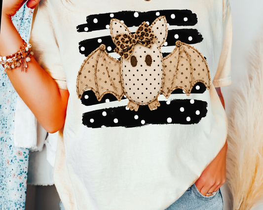 Bat Black stipes Halloween DTF TRANSFER