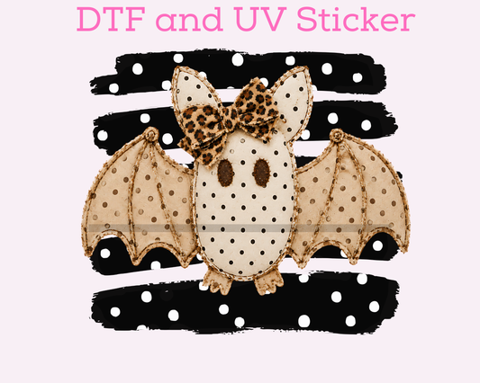 Bat Black stipes Halloween DTF TRANSFER