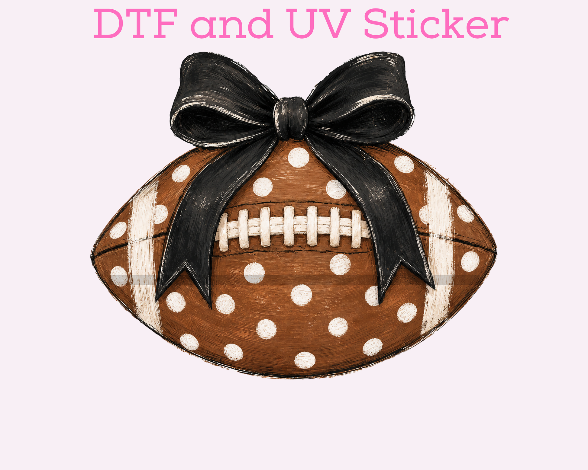 Football with Black Bow DTF Transfer