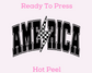 Varsity America (Black) Patriotic DTF TRANSFER or UV DTF STICKER
