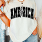 Varsity America (Black) Patriotic DTF TRANSFER or UV DTF STICKER