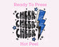 Blue Bolt Cheer DTF TRANSFER or UV DTF STICKER