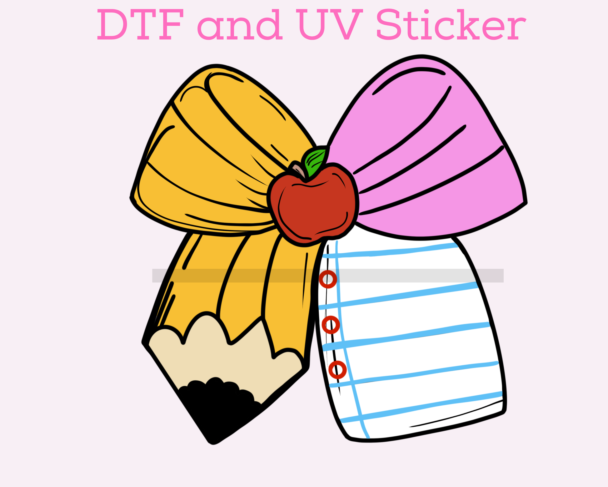School Teacher Bow DTF TRANSFER or UV DTF STICKER DECAL