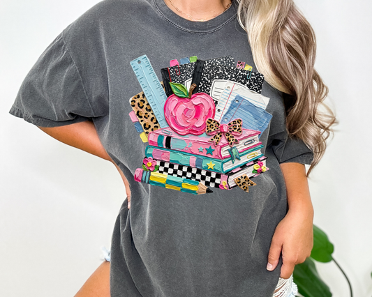 Retro School Supplies First Day of School Teacher DTF TRANSFER