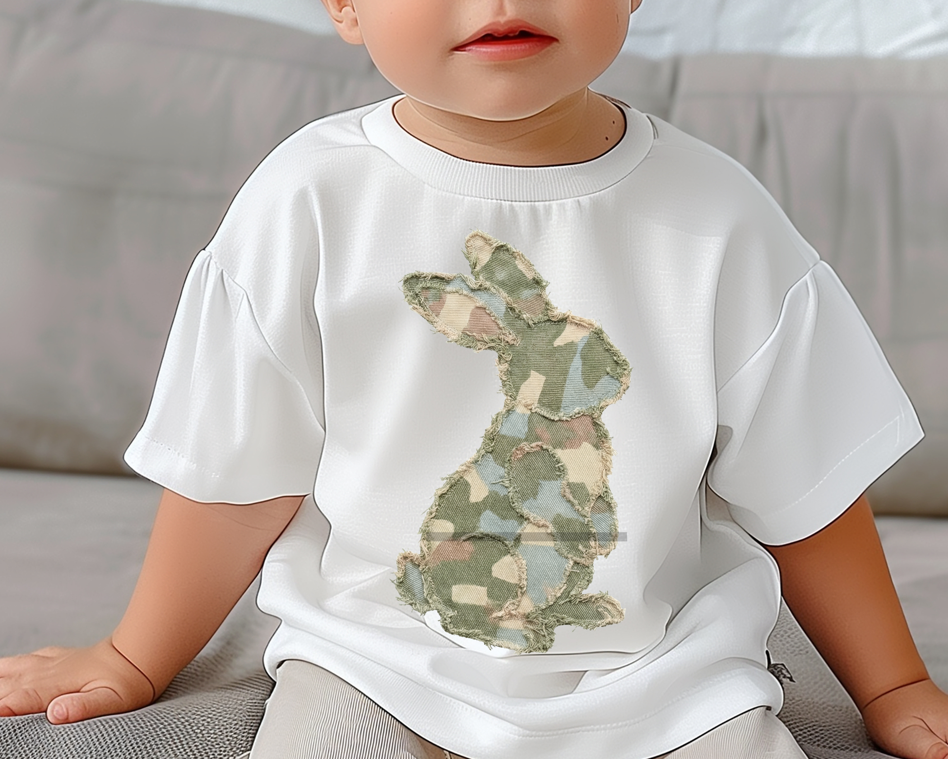 Camo Boy Bunny Easter DTF TRANSFER or UV DTF STICKER