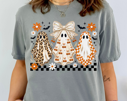 Ghost Girls Leopard Bow Halloween DTF TRANSFER