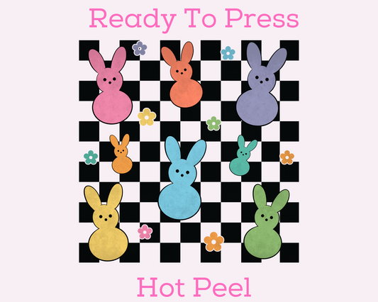 Checkered Peeps Easter DTF TRANSFER or UV DTF STICKER or UV DTF STICKER