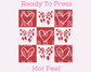 Hearts And Coquette Bows Checkered Valentine's Day DTF TRANSFER or UV DTF STICKER DECAL