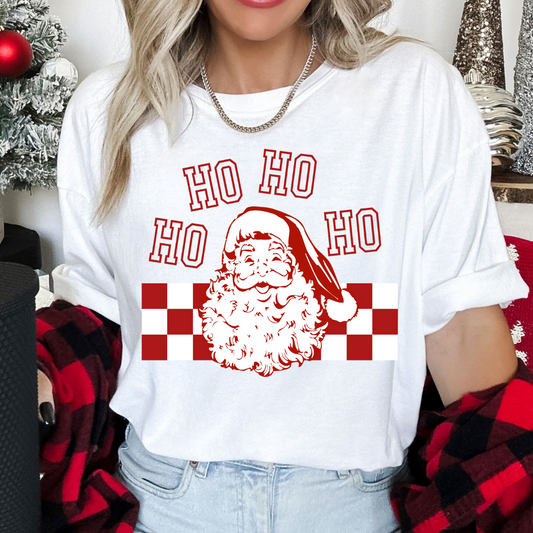 Ho Ho Ho Santa (Red Checkered) DTF TRANSFER