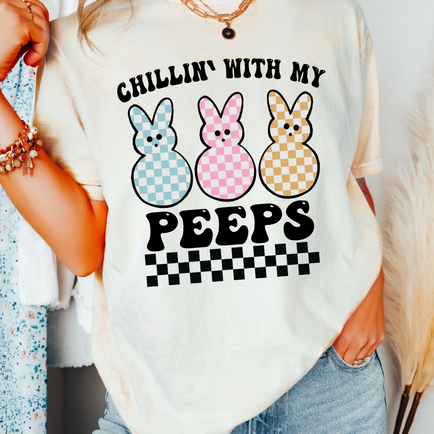 Chillin With Peeps Easter DTF TRANSFER or UV DTF STICKER