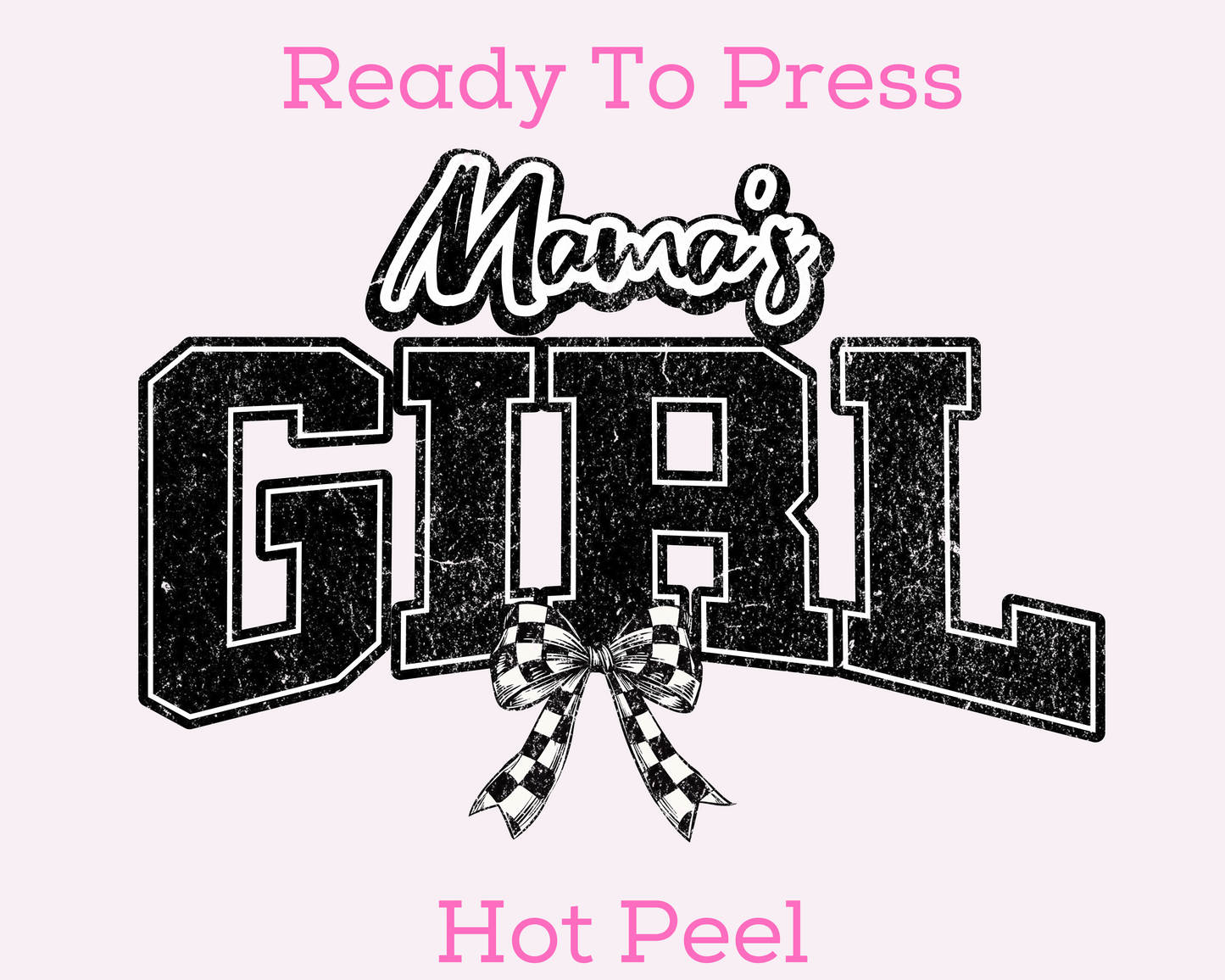 Mama's Girl Checkered Coquette DTF TRANSFER or UV DTF STICKER DECAL