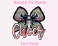 Faux Sequins Cheer Bow Faux Embroidery Cheer DTF TRANSFER or UV DTF STICKER
