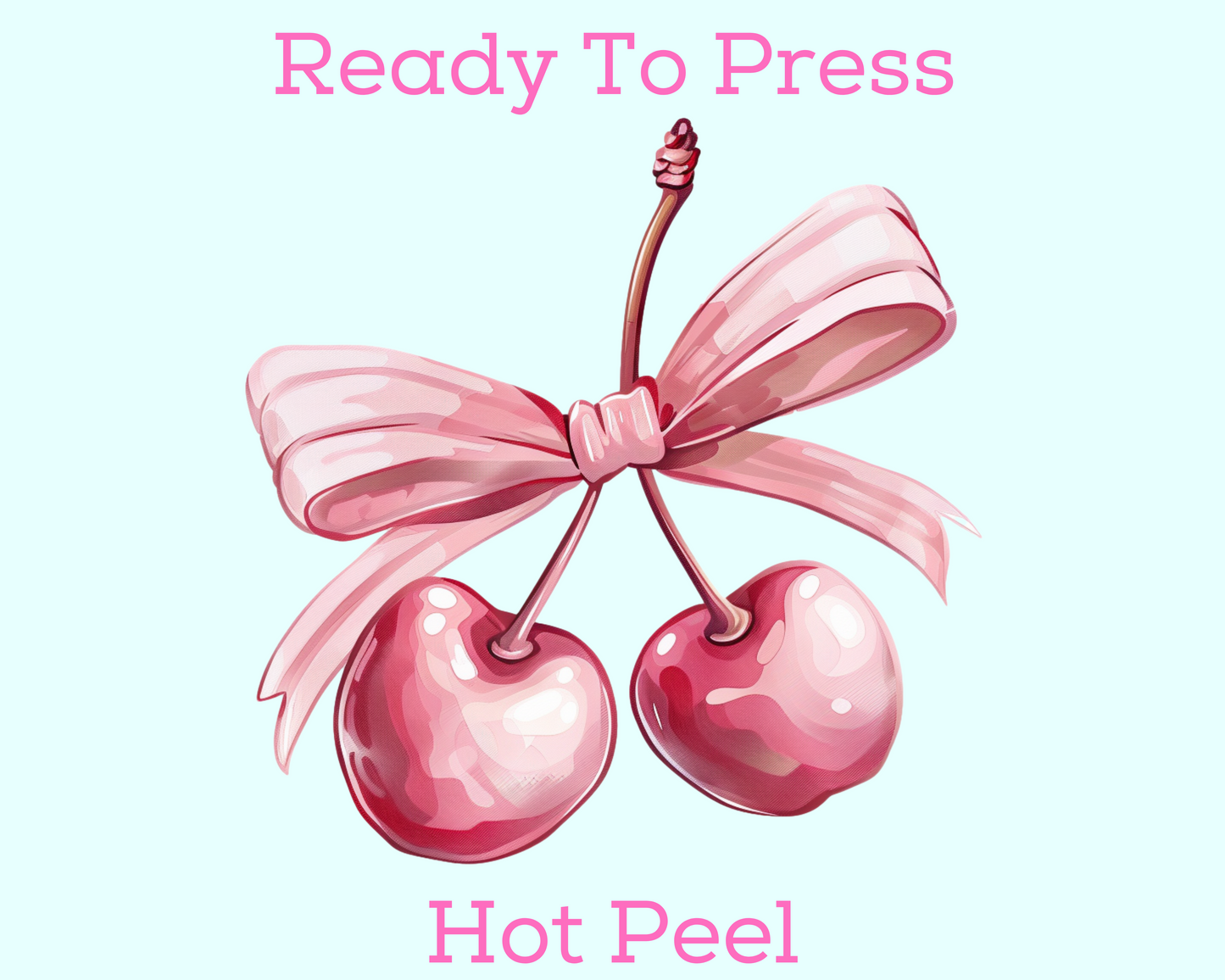 Cherries & Coquette Bow Trendy DTF TRANSFER or UV DTF STICKER DECAL