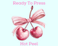 Cherries & Coquette Bow Trendy DTF TRANSFER or UV DTF STICKER DECAL
