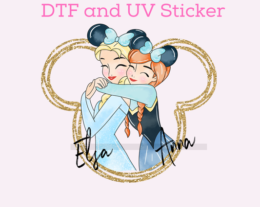 Sisters Princess DTF TRANSFER UV DTF STICKER